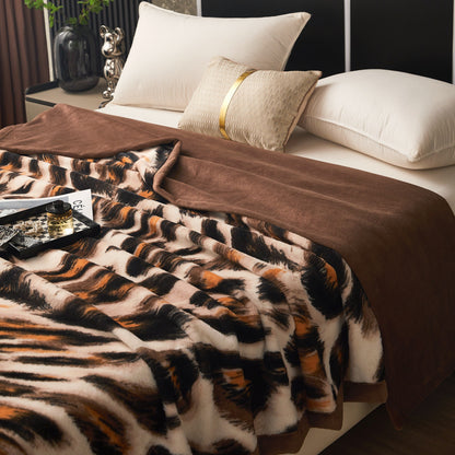 Plüsch-Mikrofaser-Fleece-Wurfdecke mit Silhouette-Blumenmuster