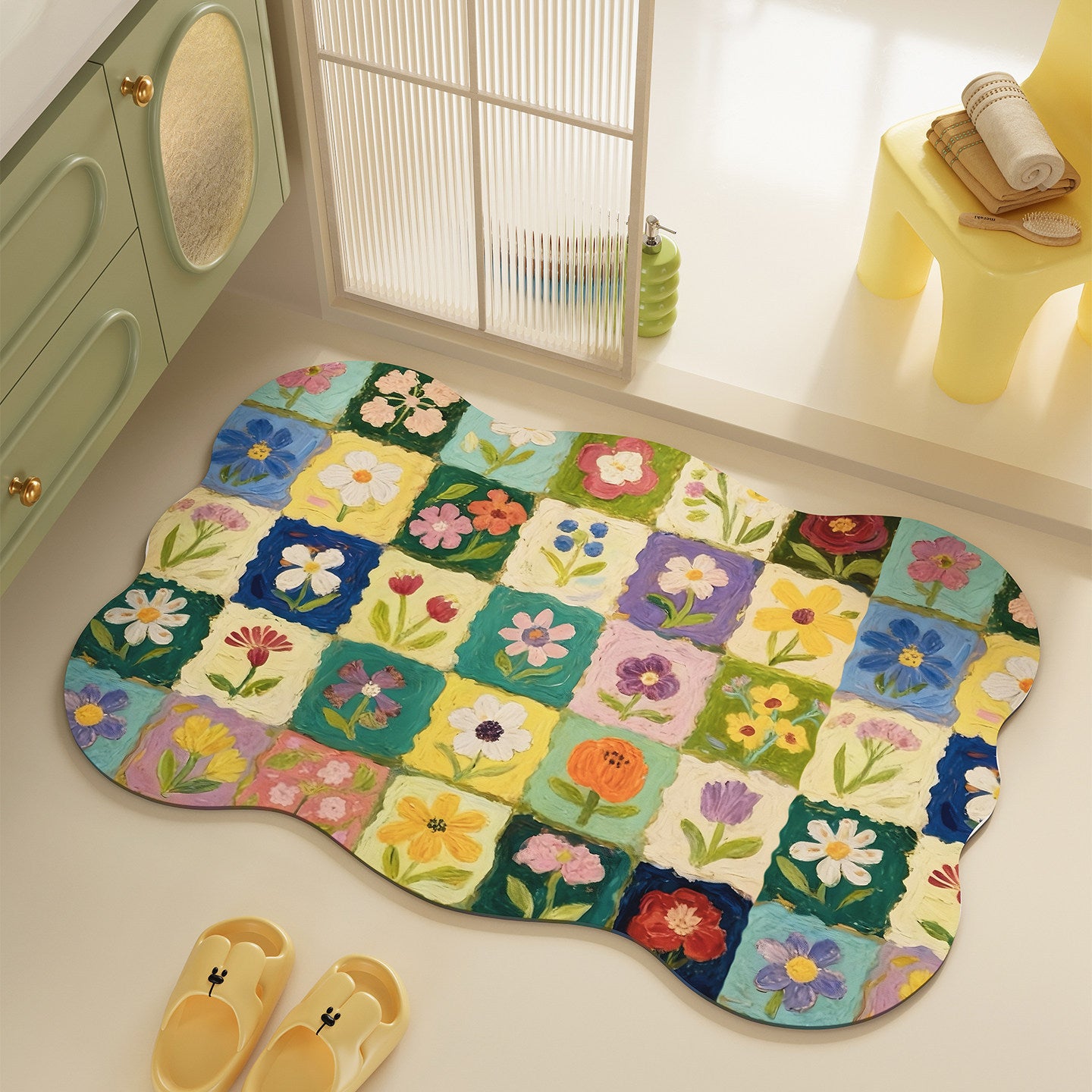 Floral Patchwork Badmatte Brehn