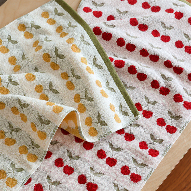 Weiches Jacquard-Gästetuch mit Kirschmuster Brehn