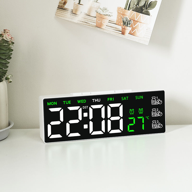 Digitaler Led-Tischwecker mit Temperatur- und Wochentagsanzeige Brehn
