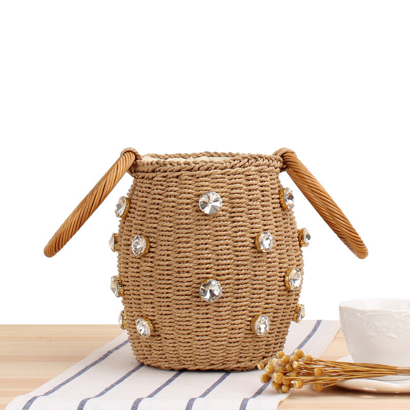 Modische Korbtasche mit Glitzernden Details Brehn