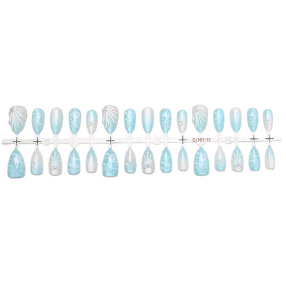Künstlerisches vom Ozean inspiriertes Press-On Nail Set Brehn