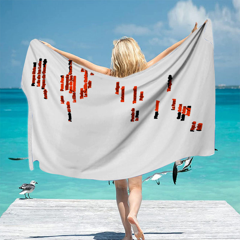 Strandtuch mit einzigartigem geografischen Motiven Brehn