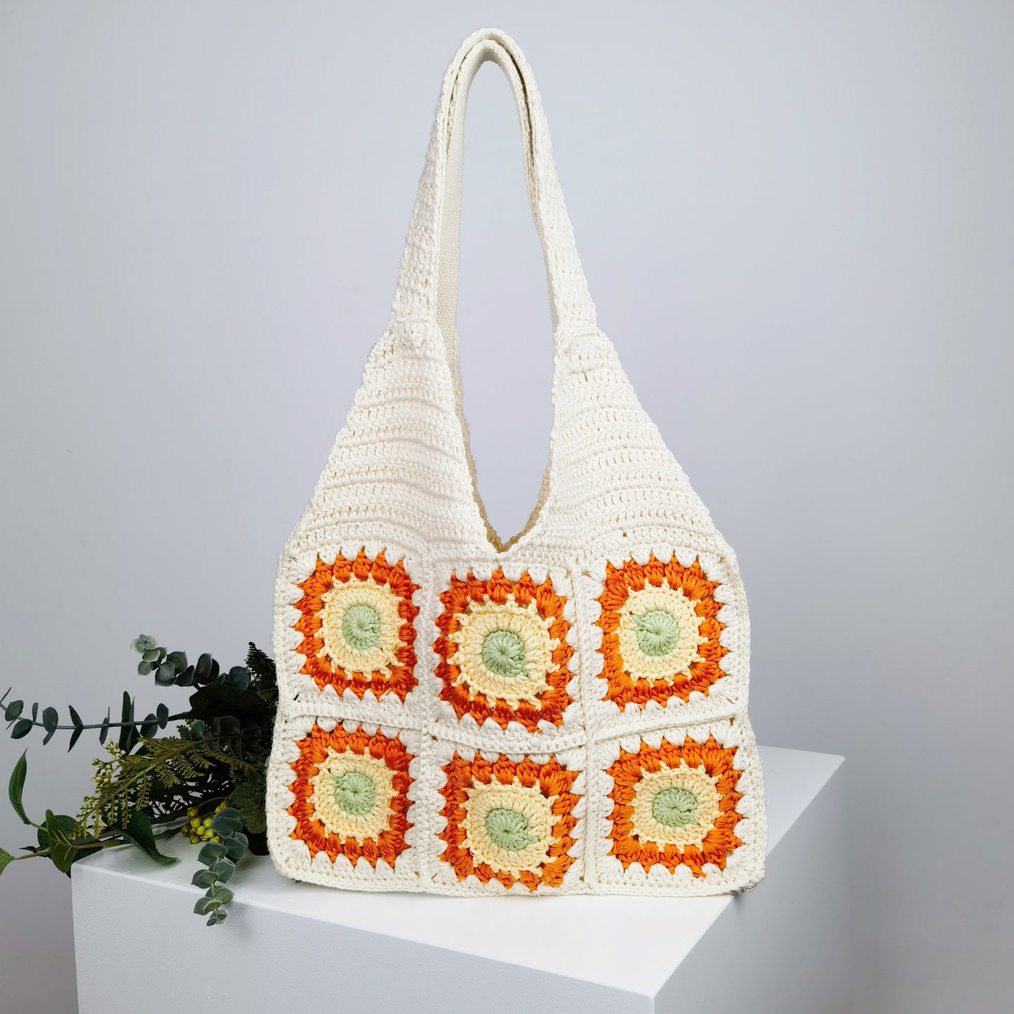 Häkel-Handtasche mit Retro-Muster Brehn