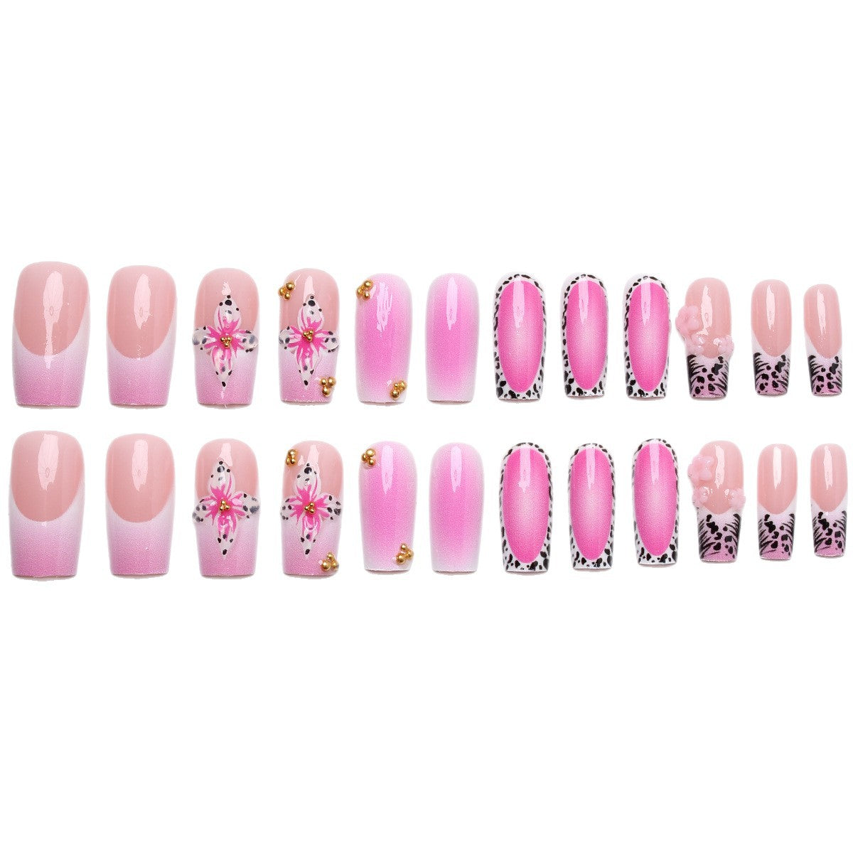 Kunstnagelset mit floralen und glamourösen Akzenten Brehn