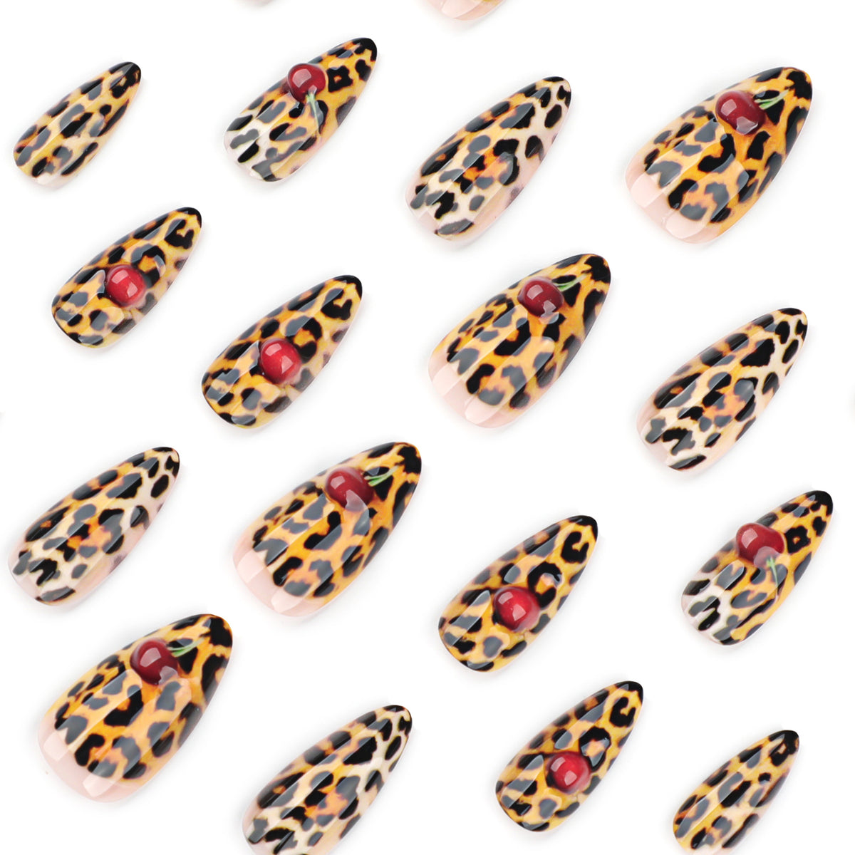Kunstvolle Stiletto-Nägel mit Leopardenmuster und Akzenten Brehn