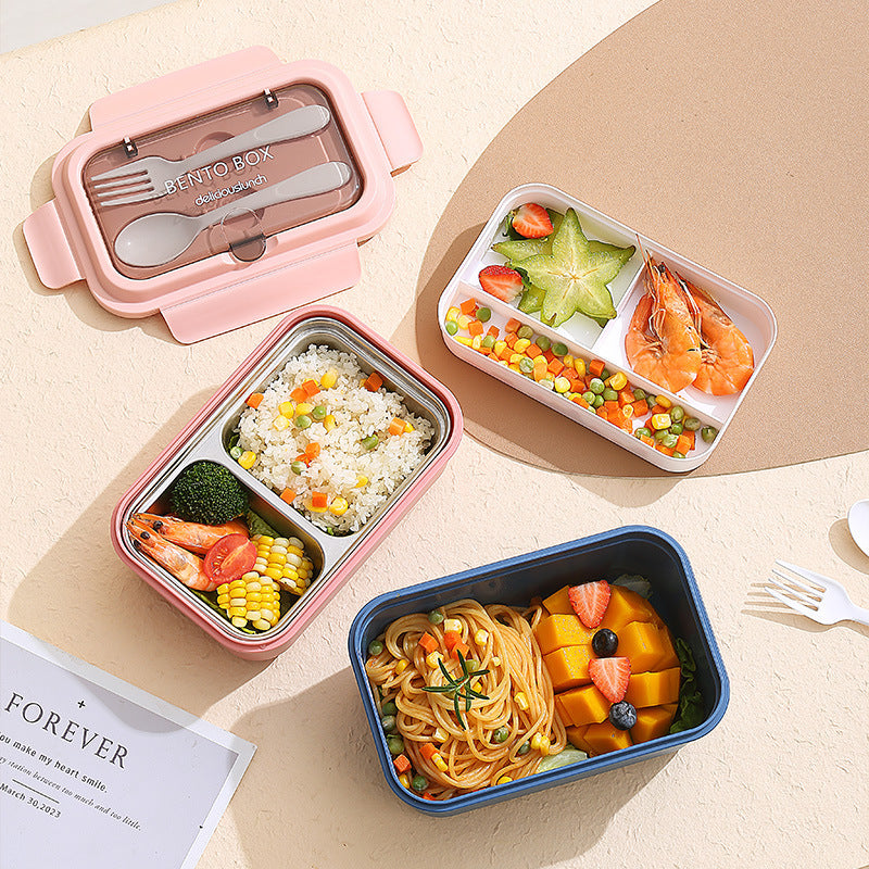 Multi-Compartment Bento Lunchbox mit integrierten Besteck