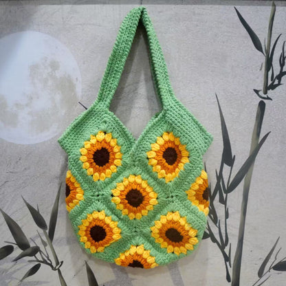 Handgefertigte Makramee Umhängetasche mit Blumenmuster Brehn