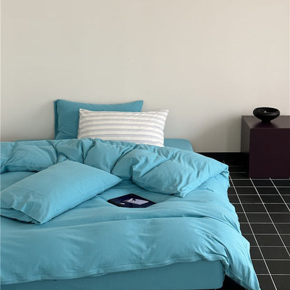 Minimalistisches Makosatin-Bettwäscheset mit extra-weicher Oberfläche und pflegeleichter Webung