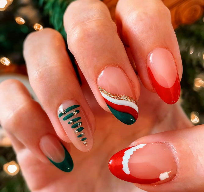 Künstlerische Feiertags-Nagelkunst-Verstärkungen Brehn