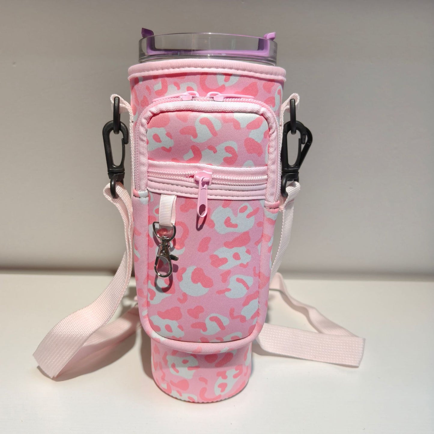 Damen trendige und glitzernde Trinkflasche mit Umhängetasche Brehn