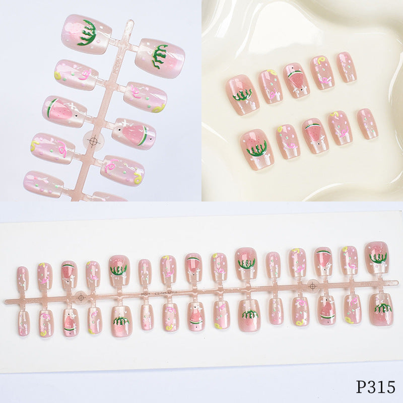 Künstlerisches Florales Design Druck-on Nägel Brehn