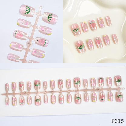 Künstlerisches Florales Design Druck-on Nägel Brehn