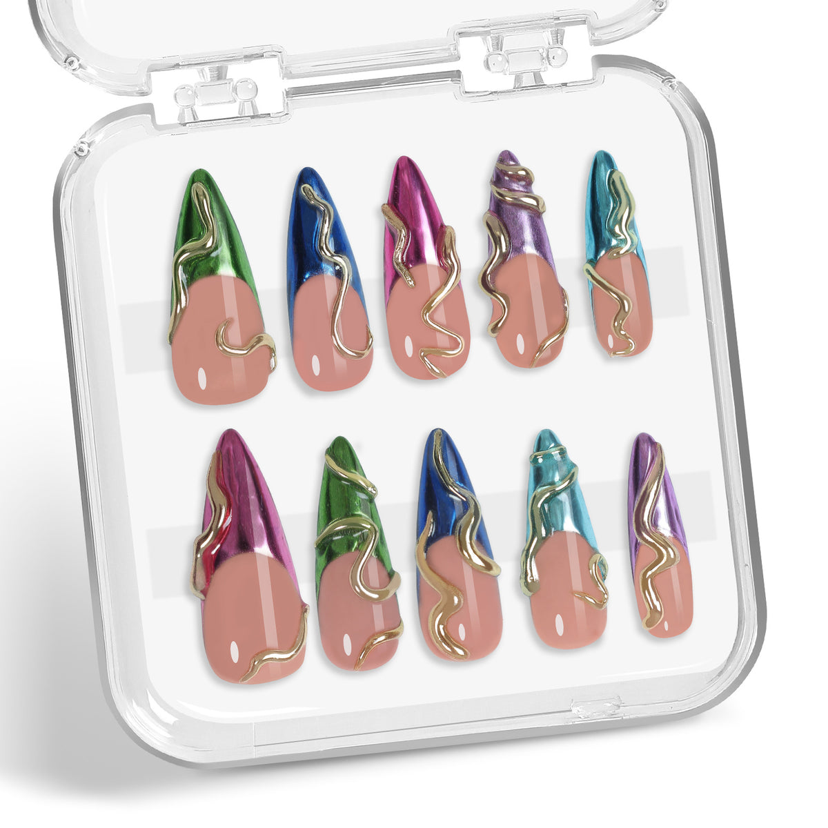 Kunstnagelset im eleganten Design mit kreativen Akzenten Brehn