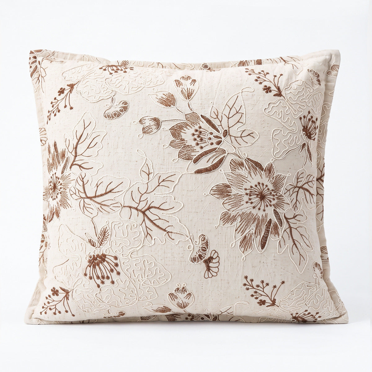 Dekoratives Kissen mit floralem Stickdesign