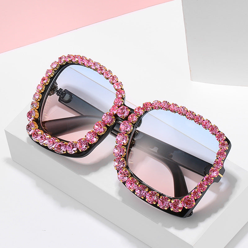 Glamouröse mit Strass besetzte Oversized-Sonnenbrille Brehn