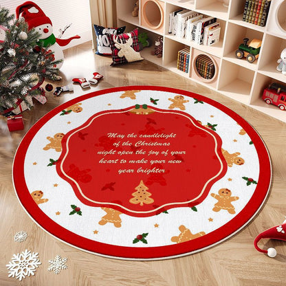 Weihnachtlich gestalteter runder Teppich Brehn