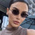 Damen modische Sonnenbrille mit eleganten, runden Gläsern und filigranem Metallrahmen Brehn