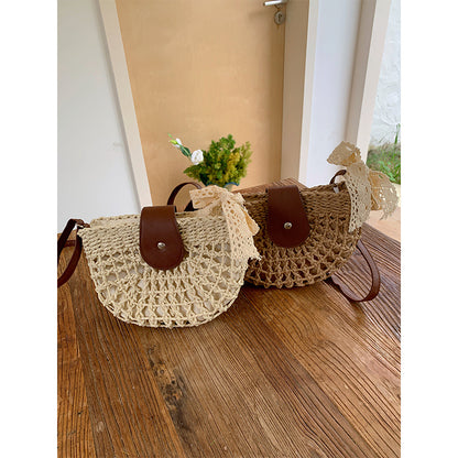 Handgewebte Rattan Umhängetasche