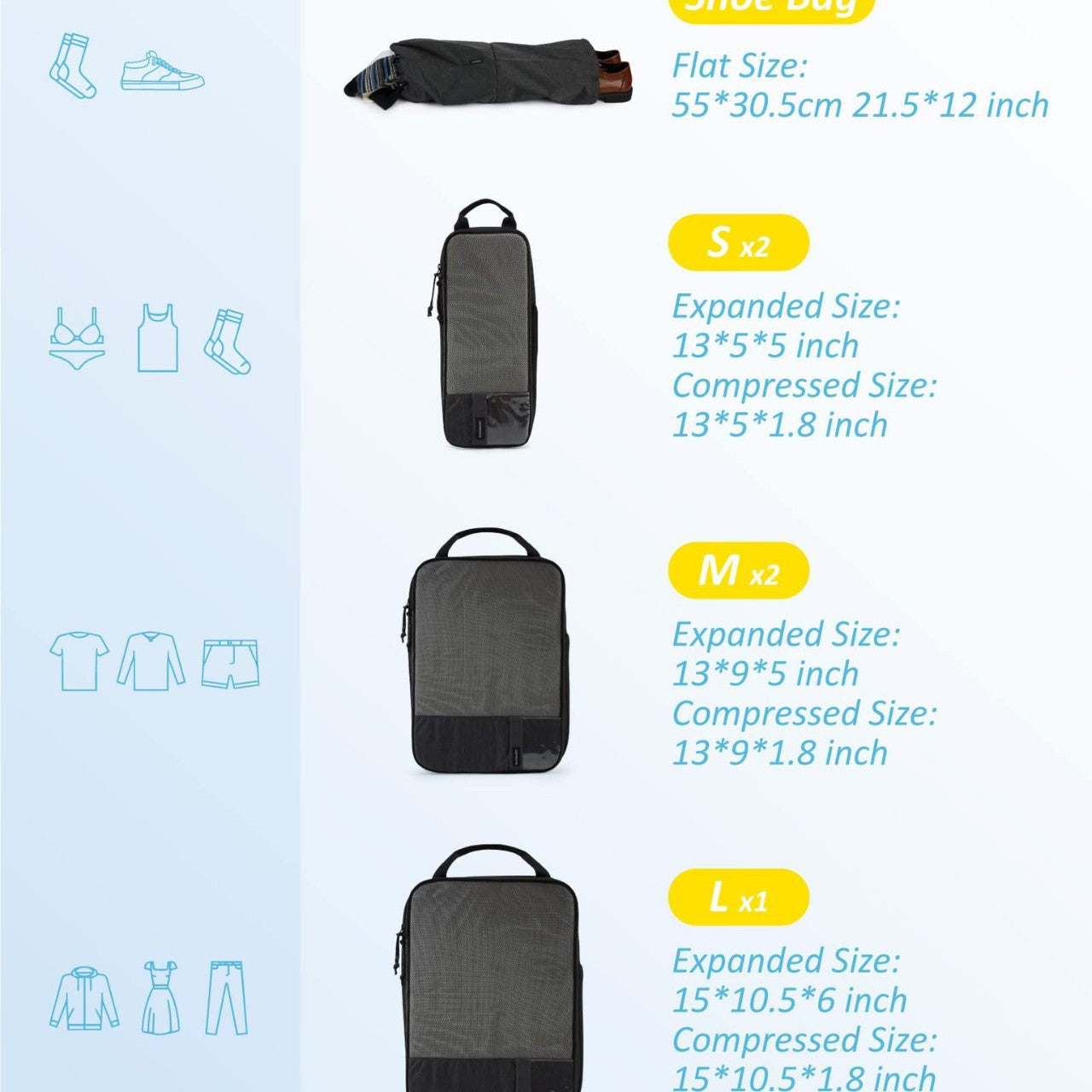 Unisex praktische Aufbewahrungstaschen Set Brehn