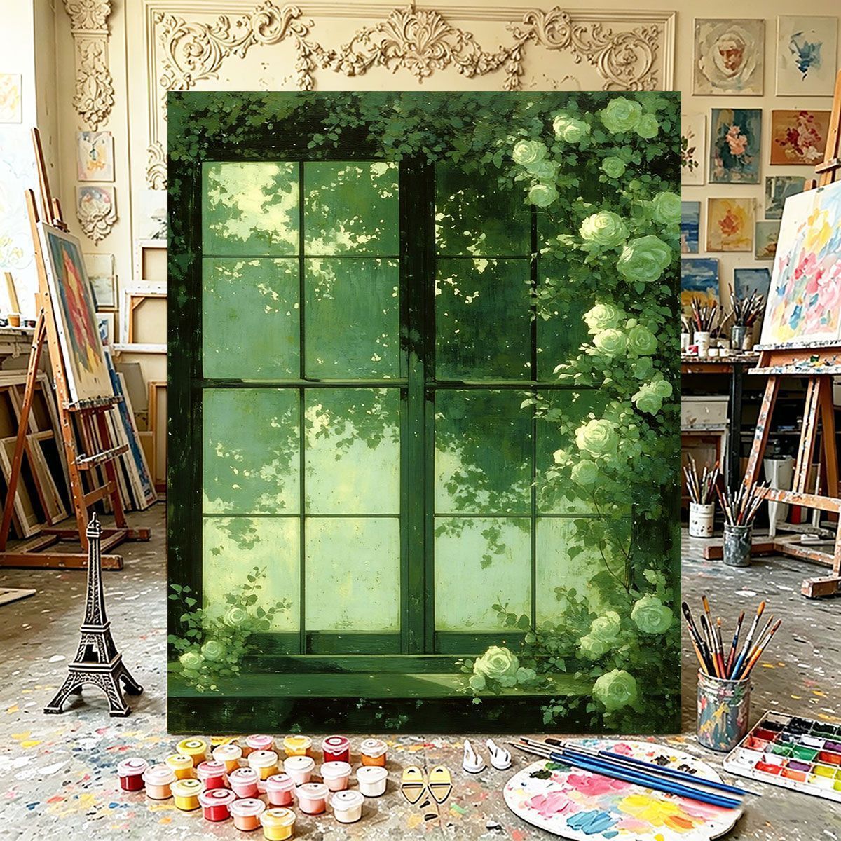 Botanische Fenster Leinwandkunst Brehn