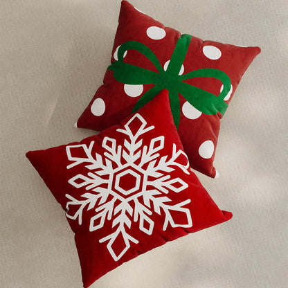 Festive Plush Decorative Throw Pillow Cover with Santa Illustration and Merry Christmas Script