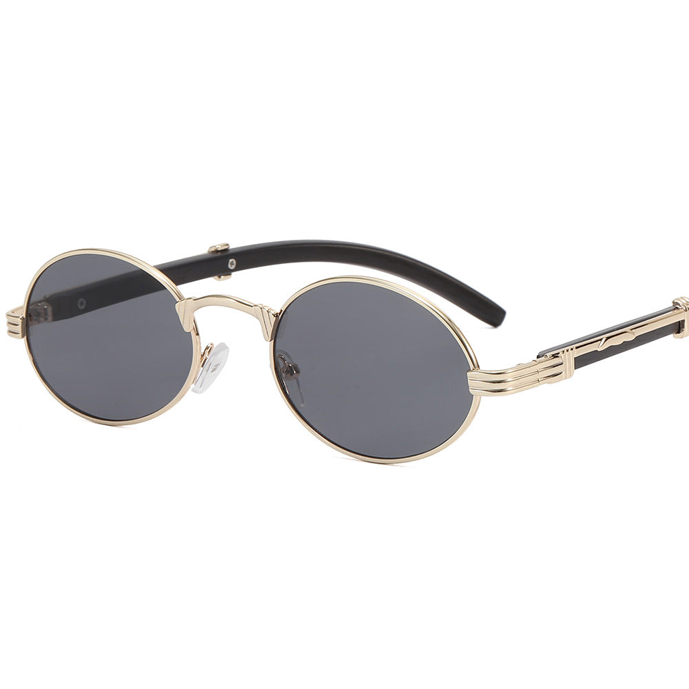 Damen runde Designer-Sonnenbrille mit innovativem Metallrahmen Brehn