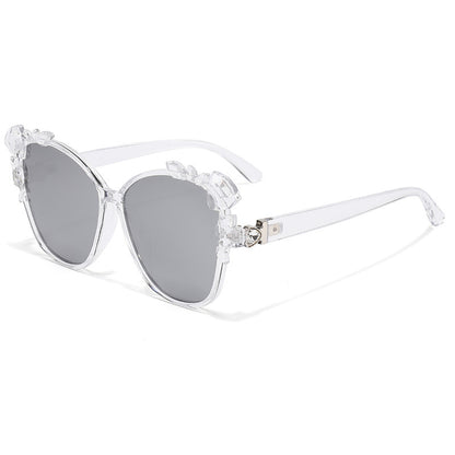 Glamouröse Cat-Eye-Sonnenbrille mit Kristallverzierungen Brehn