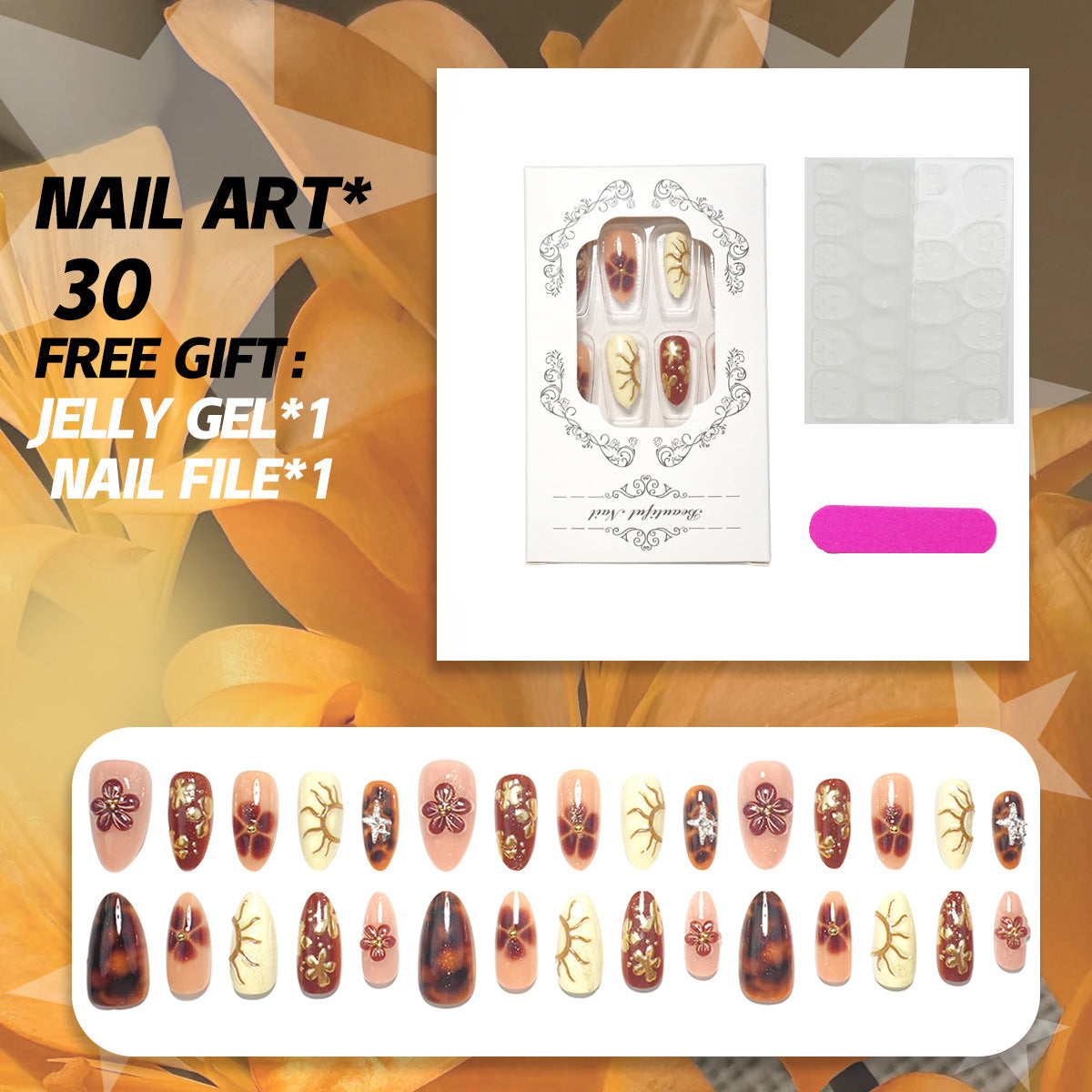 Künstlerisches Press-On-Nagelset
