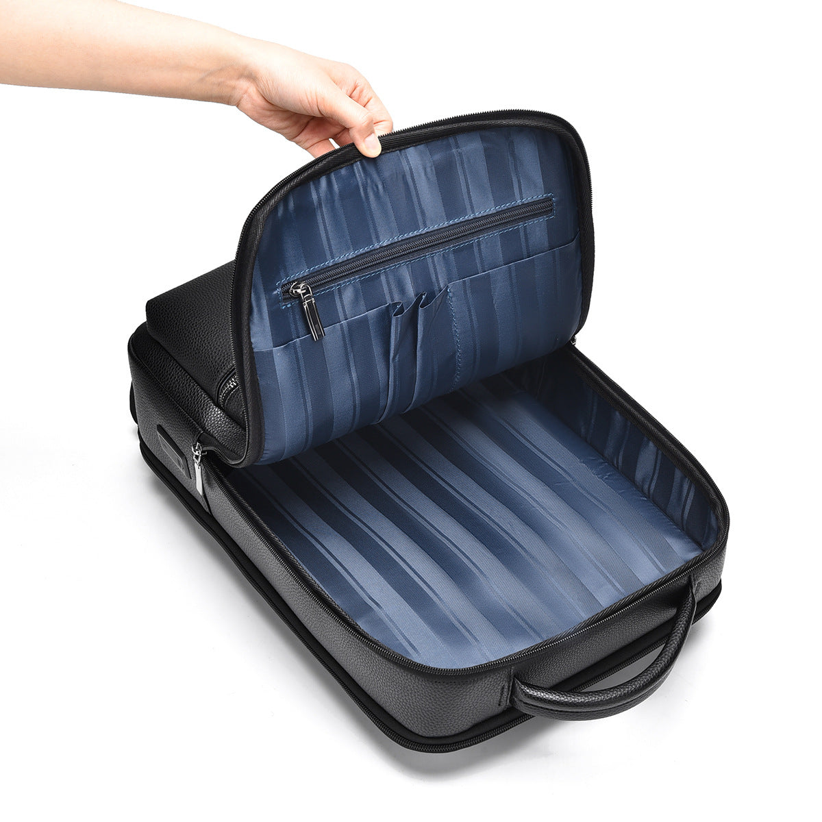 Schlanker Leder Laptop Rucksack Brehn