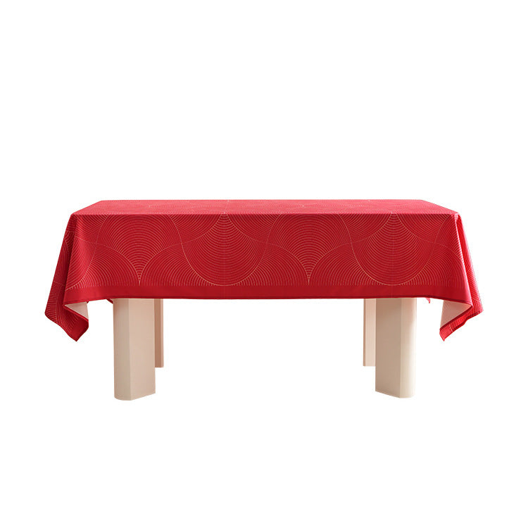 Rechteckige abwischbare Tischdecke im Halbkreis-Jacquard mit pflegeleichter Beschichtung Brehn