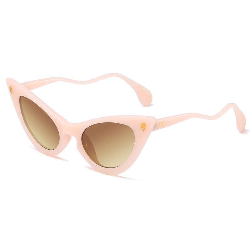 Damen Cat-Eye Sonnenbrille mit verspiegelten Gläsern und elegantem Detail Brehn