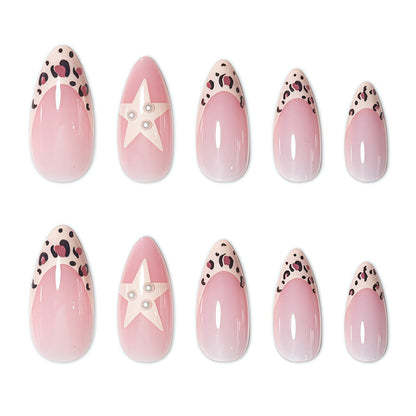 Künstlerischer Stern und Tierdruck Nagelkunst Extensions Brehn
