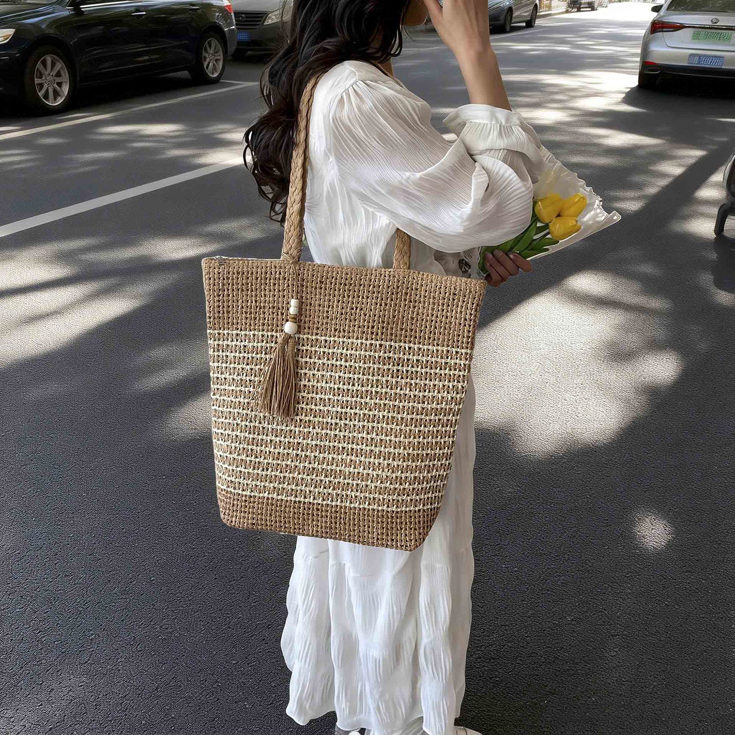Elegante Geflochtene Strandtasche Brehn