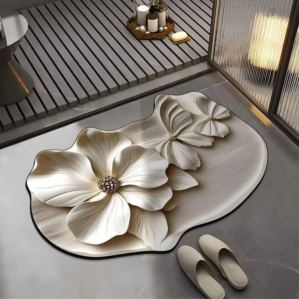 Luxuriöse Blumenmuster-Badematte