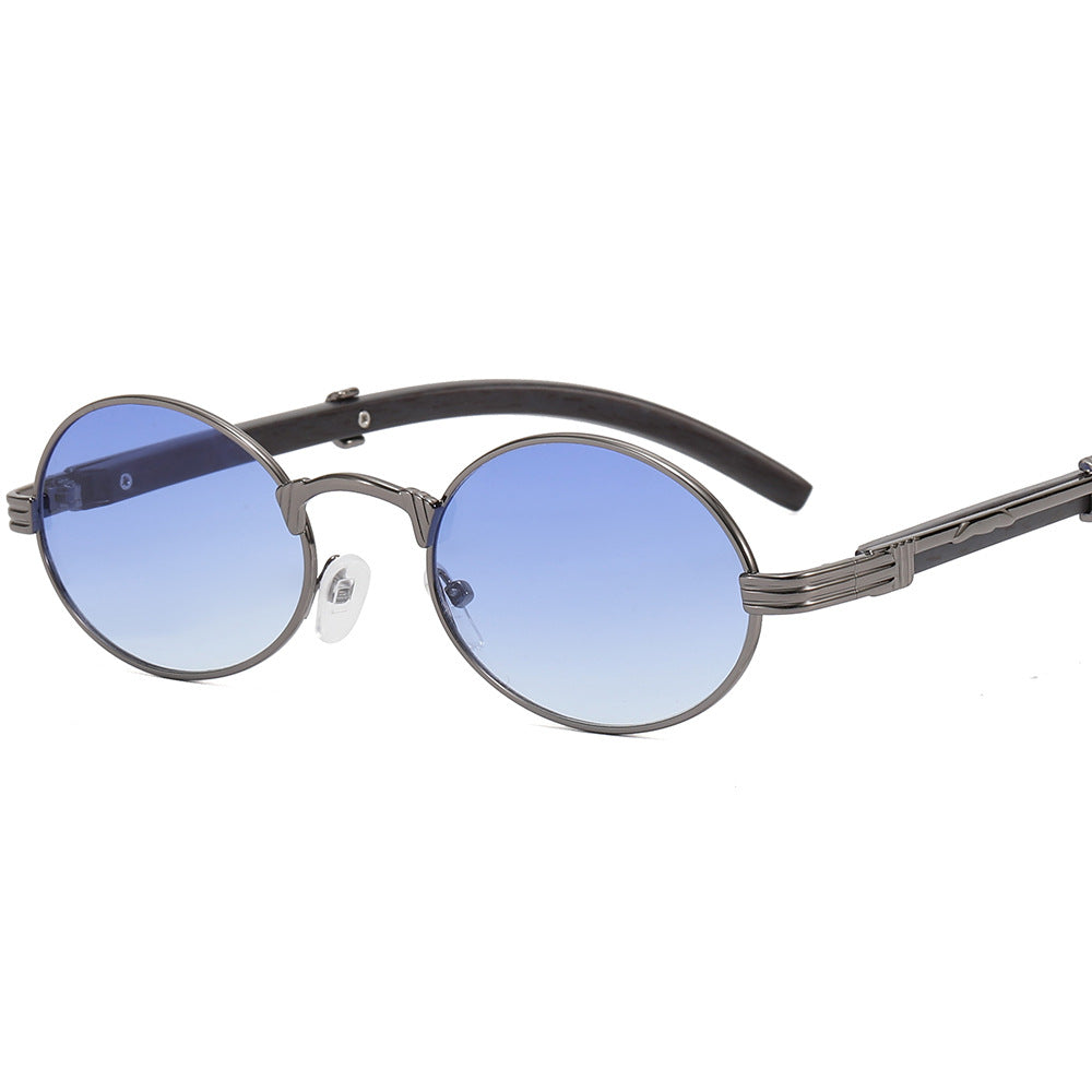 Damen runde Designer-Sonnenbrille mit innovativem Metallrahmen Brehn
