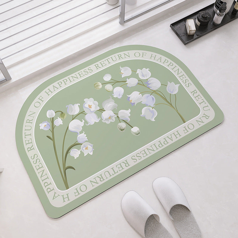 Oval Floral Pattern Badmatte Brehn