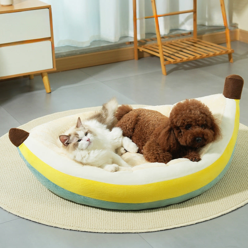 Bananenförmiges Plüsch-Hundebett