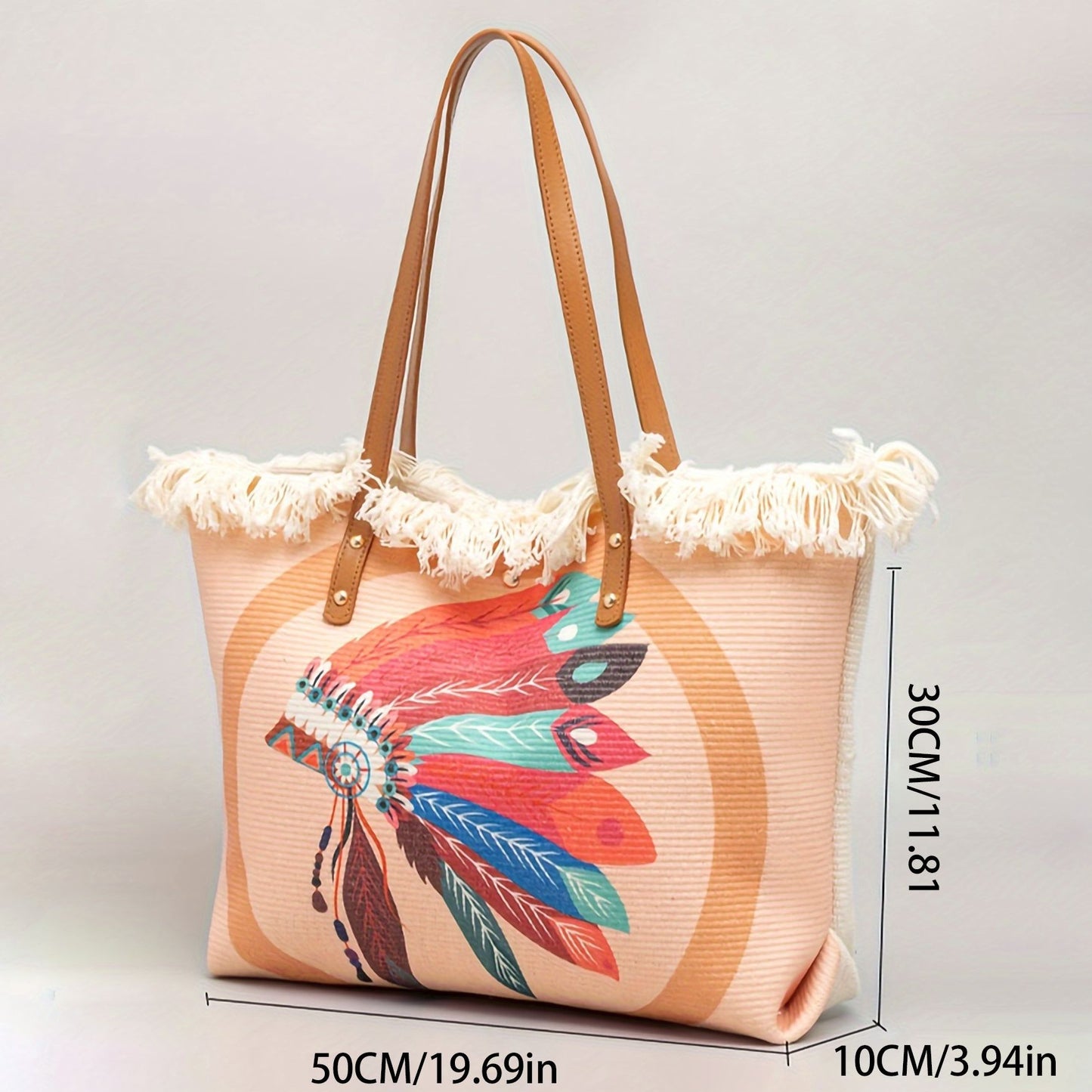 Strandtasche mit Einzigartigem Federdesign Brehn