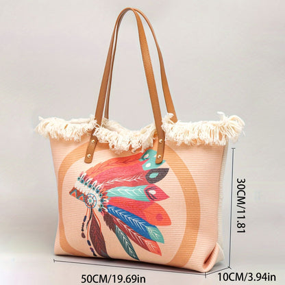 Strandtasche mit Einzigartigem Federdesign Brehn