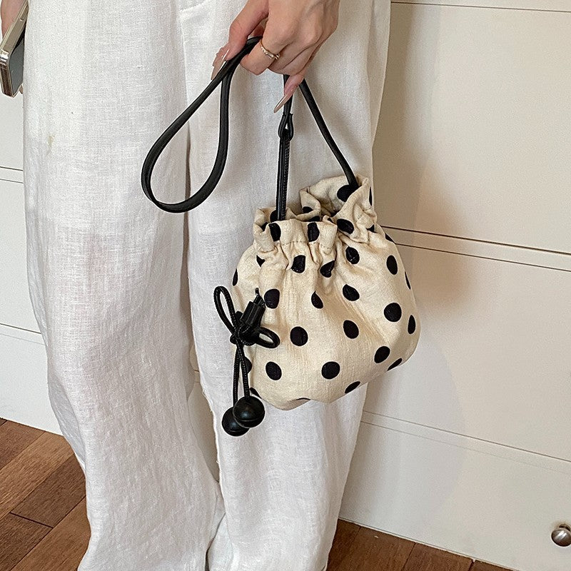 Polka Dot Zugband Schultertasche Brehn