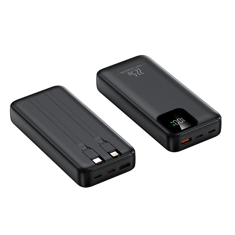 Powerbank mit Integrierten Ladekabeln und Digitaler Ladeanzeige Brehn