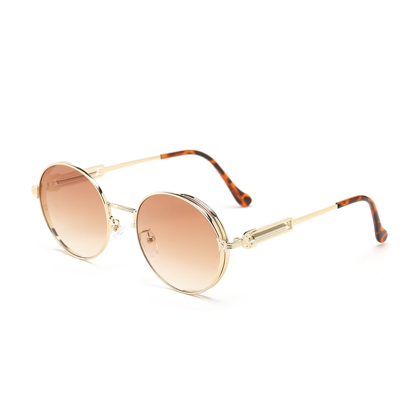 Damen runde Vintage-Sonnenbrille mit exklusivem Metallrahmen Brehn