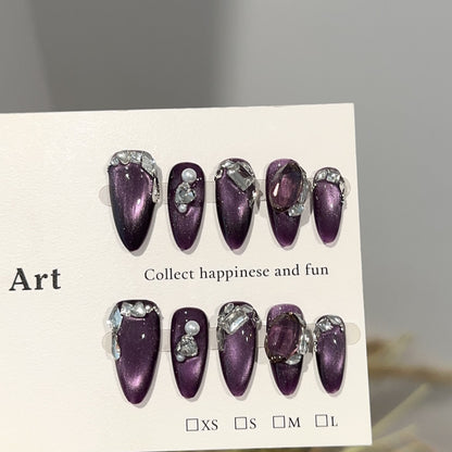 Dekoratives Strass-Akzent Press-On Nagelset