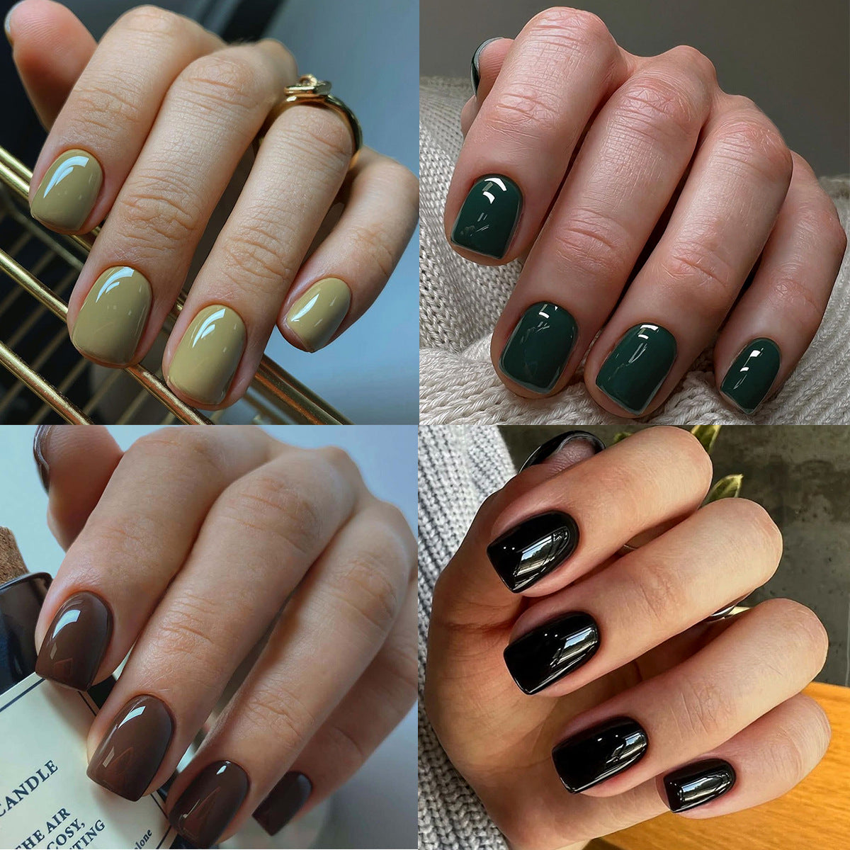 Elegantes glänzendes quadratisches Nagelset Brehn