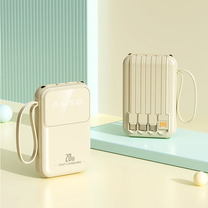Tragbare Powerbank mit Integrierten Ladekabeln und Smart-Ladestandanzeige Brehn