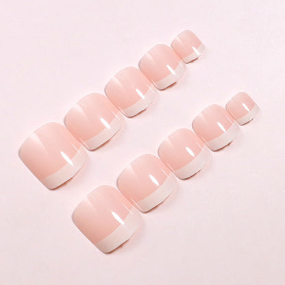 Premium Glossy French Tip Press-On Nail Set Brehn