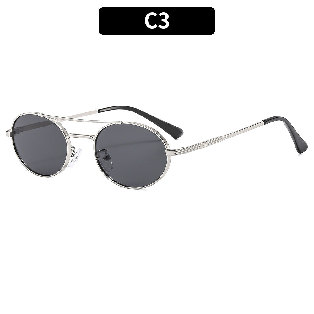 Retro-inspirierte ovale Sonnenbrille