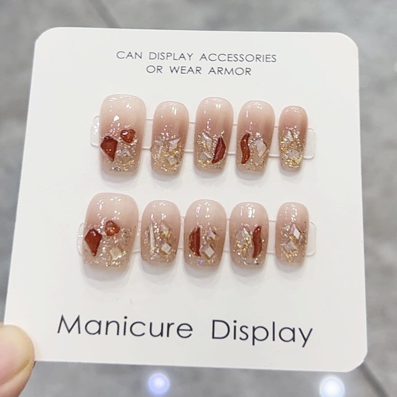 Luxuriöses dekoratives Press-On-Nagelset Brehn