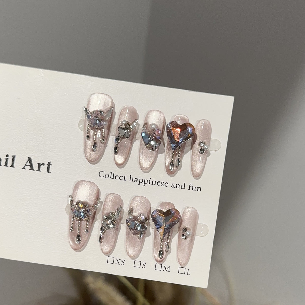 Glamouröse Strass Akzent Press-On Nail Art Set